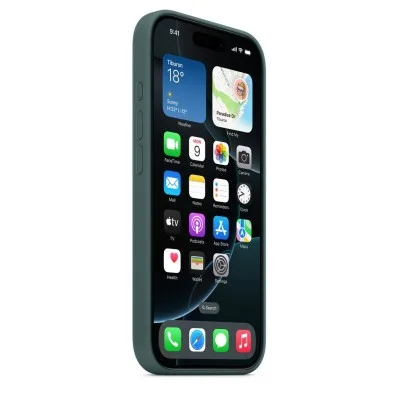 Cover Iphone 16 Pro Silicone Case With Magsafe Apple - Lake Green